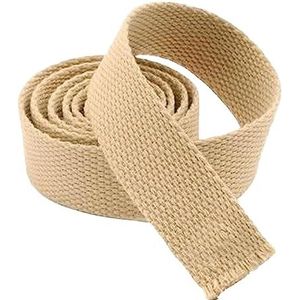 DQZRTUECA Polyester katoenen band, veelkleurig, verschillende breedtes, 5 yards(Khaki,38 mm)