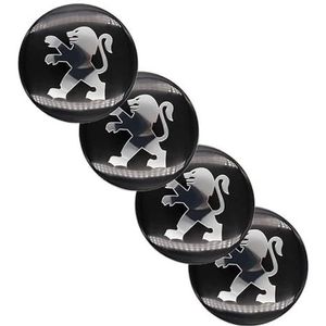 SJZZJMZ 4 stuks auto wieldoppen voor Peugeot 65mm vervangende wieldop stickers
