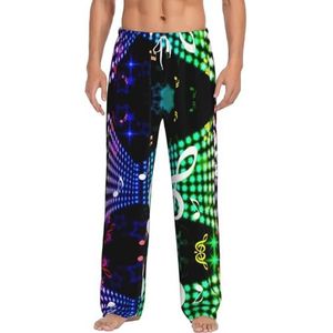 Dreamlike Cool Music Heren Lange Lounge Wear Broek Nachtkleding Pyjama Bottoms Nachtkleding Nachtkleding Met Zakken En Trekkoord, Wit, S