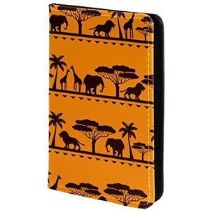 Afrika Etnische Wild Animal Print Paspoorthouder, Paspoort Cover, Paspoort Portemonnee, Travel Essentials, Meerkleurig, 11.5x16.5cm/4.5x6.5 in