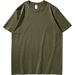 Unisex Effen kleuren T-shirt,Army green,4XL