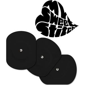 MySweetStitch | Pleister voor de Freestyle Libre 1 & 2 Sensor met VENTILATIEGAT | Waterdicht, ademend en huidvriendelijk - Oval (10 stuk) | Buiten Ø 70x55mm, binnen Ø 6mm | Zwart