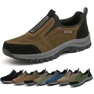 Schoenen zonder veters voor heren Orthopedische schoenen voor heren - Wandelen, lichtgewicht, comfortabel voor buitenactiviteiten en dagelijks werk(Dark brown,50EU)