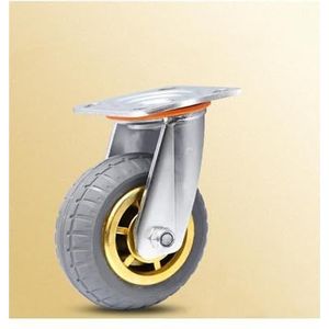 1 set robuuste wielen met rem, 6 inch, stil, rubber, schokabsorberend, met rem