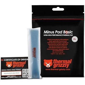 Thermal Grizzly - Minus Pad Basic - Thermische Interfacepad - 120 x 20 x 0,5 mm - 4-pack - Elektrisch Niet-Geleidend