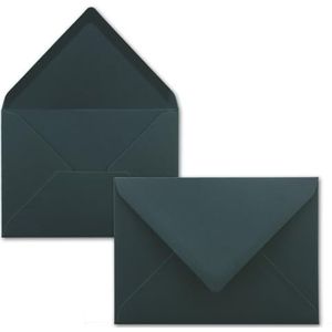 Enveloppen, 1000 stuks, B6, 17,5 x 12,5 cm, zwart-blauw, natte plakrand met puntige klep, 120 g/m², voor bruiloft, wenskaarten, uitnodigingen