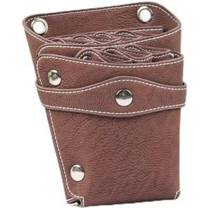 FOVAOK Echt Leer Kapper Haar Schaar Gereedschap Tassen Kappers Holster Pouch Houder Case Tas Met Taille Schouderriem, Bruin, Eén maat