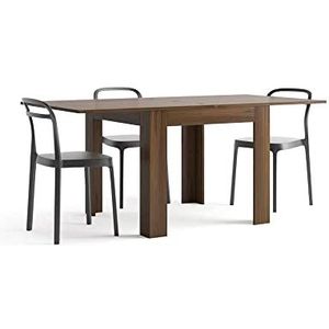 Mobili Fiver, Vierkante Uitschuifbare Tafel, Eldorado Square, 90x(180) x90 cm, Canaletto Noten, Made In Italy