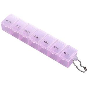 Pillenhouder 7 dagen, doorzichtige pillen-organizer voor op reis, mini-medicijn-organizer, draagbare medicijn-organizer, opslag voor medicijnen, portemonnee, tas Bseid