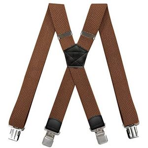 OIFAODAO, 3.5 Cm * 120 Heren X Terug Elastische Bretels Maïs Graan Stretch Brede 4 Clip Verstelbare Mannelijke jockstrap Werk Jarretel,Herenbretels(Camel 120cm)