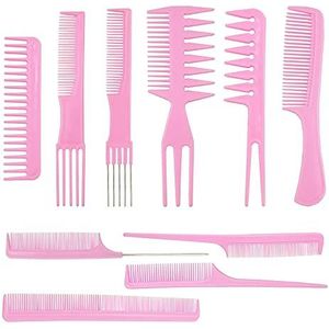 10 stuks professionele styling kam set - grove en fijne getande pick kammen voor haarstyling