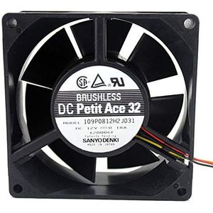109P0812H2J031 8cm 3-wire double ball mute chassis fan