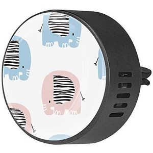 BestIdeas 2 STKS Vent Clips Auto Luchtverfrisser met Roze Blauw Olifanten Patroon Cartoon, Aromatherapie Essentiële Olie Diffuser