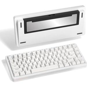 QPSJXN 75% draadloos mechanisch toetsenbord met aluminium afdichtingsontwerp, warme uitwisseling via RGB voor games en pc (B-wit)