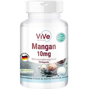 Mangaan - 10mg - 90 Capsules - HOGE DOSIS - VEGAN - Gemaakt in Duitsland