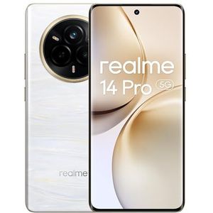 realme 14 Pro 5G Smartphone, 12 + 512 GB, mobiele telefoon, kleurveranderend design, IP69, 50 MP Sony IMX882 OIS camera, display 120 Hz, batterij met 5260 mAh, wit (met adapter)