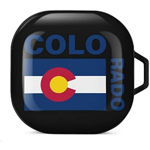 Colorado State Flag Oordopjes hoesje compatibel met Samsung hard shell beschermhoes zwart-stijl