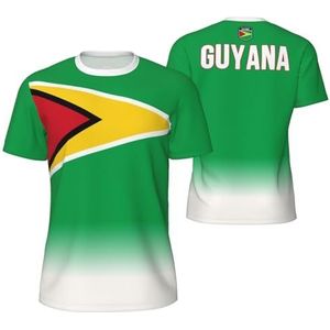 Sport Mesh T-Shirt Guyana Vlag voor Running Bike Voetbal Tennis Voetbal Fitness Tees 3D Gedrukt, Meerkleurig, S