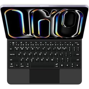 GUPENAA Toetsenbordhoes voor iPad Pro 13'' (M4) 2024, Magische Zwevende Cantileverstandaard, 7 Kleuren Achtergrondverlichting, Ingebouwd trackpad,zwart,Korean