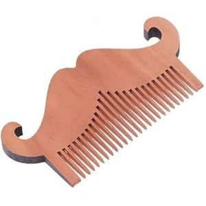Houten baardkam snor haarborstel voor mannen fijne grove tanden perfecte baardbalsems etherische oliën kammen (maat: A)