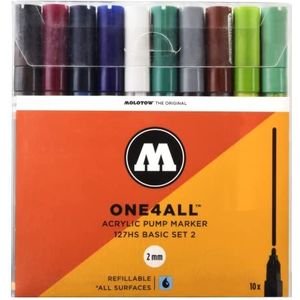 Molotow Acryl Marker One4All Etui basic set 2 10 Stuk meerkleurig