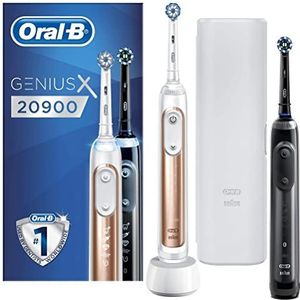 Oral-B Genius X 20900 Elektrische Tandenborstels Duoverpakking Rosegold En Zwart