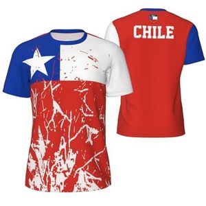 Sport T-Shirt Vintage Chili Vlag Graan Tees 3D Gedrukt voor Fitness Running Voetbal, Meerkleurig, S