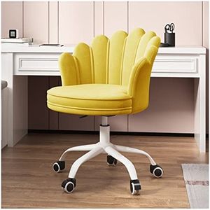 Bureaustoel Computerstoel Comfortabele Draaibare Rugleuning Bureaustoel Schrijfstoel Make-up Kruk Voor Studie Slaapkamer (Color : Yellow)