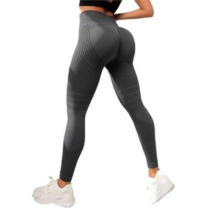 YXINAER Yoga Broek Naadloze Leggings Vrouwen Elastische Hoge Taille Panty Gym Trainning Running Hip Lift Sneldrogende en Ademende Yoga Leggings, Donkergrijs, M