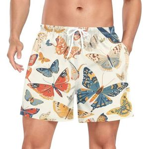 Niigeu Kleurrijke Camouflage Butterfly Insect Mannen Zwembroek Shorts Sneldrogend met Zakken, Leuke mode, XL
