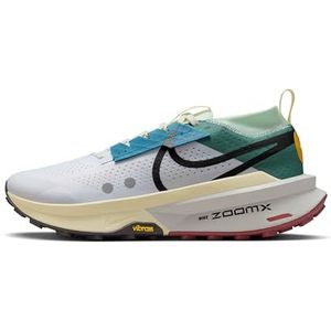 Nike ZOOMX ZEGAMA Trail 2 Hardloopschoenen voor heren, wit/zwart-Bicoastal-Court Blue, 47,5 EU, Wit Zwart Bicoastal Court Blauw, 47.5 EU