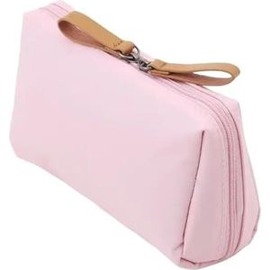 Make-uptas voor dames en meisjes, nylon opbergtas, kleine make-uptas, tas met apart zakje, voor op reis, cosmetica, mini-waterdichte handtas, make-uptas, roze, Eén maat
