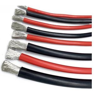 Siliconen kabel Elektrische draad, Vertind koperen siliconen draad, verschillende AWG-maten, rood en zwart, 5 meter, verpakking van 2(12AWG)