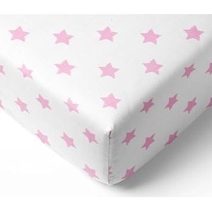 Bacati 2 stuks Stars Ikat mousseline wieg lakens, roze