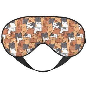 Oranje katten unisex elastische verstelbare gesp ontwerp verduisterende slaap oogmasker voor thuis reizen yoga kantoor dutje