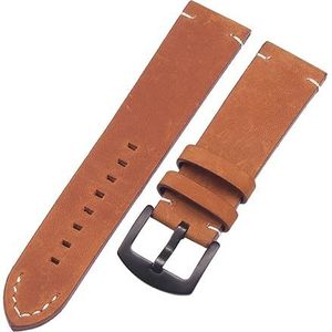 CBLDF Italiaanse Lederen Horlogebanden Zwart Donkerbruin Mannen 18 20 22mm Zachte Vintage Horloge Band Riem Metalen Pin Gesp Accessoires (Color : Dark brown black, Size : 22mm)