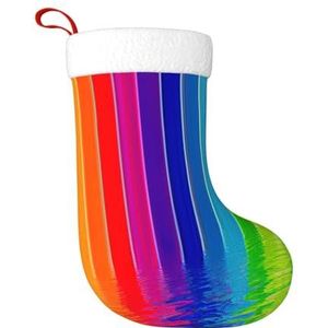 Kfjghhl Regenboog Gestreepte Kerst Kous Volwassen Kind Klassieke Kous Gift Opknoping Zakken Woondecoratie Gift Bag