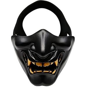 NC Evil Demon Monster Kabuki Samurai Prajna Ghost Half Masker, Halloween, Airsoft Half Masker Voor Cs Oorlog Game