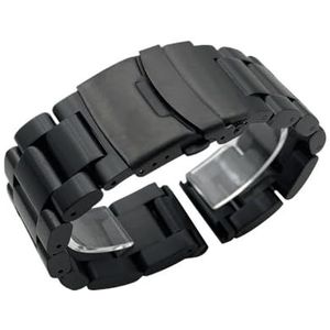 Massieve verdikking 5,5 mm 316L roestvrij staal horlogebanden zilver 22 mm 24 mm 26 mm metalen horlogeband polshorloges armband(Black,24mm)