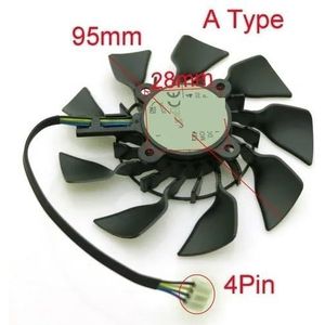 T129215SU 12V 0.5A 95mm Video Card Fan For ASUS GTX780 GTX780TI R9 280 290 280X 290X Graphics Cooling(T129215SU-A)