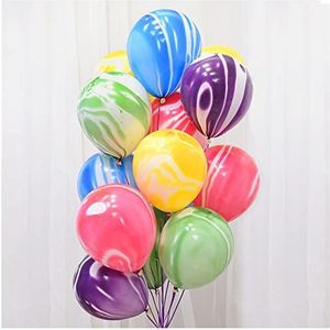 Ballonnen 10 20 Stks Blauw Roze Agaat Marmeren Ballonnen Kleurrijke Cloud Latex Luchtballon for Douche Verjaardagsfeest Decoratie Benodigdheden Heliumballonnen (Color : Mix, Size : 10inch)