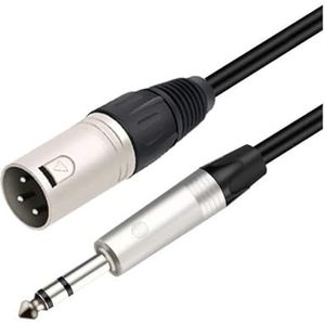 6,35 MM (1/4 inch) Stereo Jack Male naar 3 Pins XLR Male Audiokabel Gebalanceerde Microfoon Interconnect 6,5 MM TRS naar XLR Koord (Color : Silver, Size : 5M)
