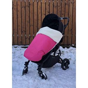Waterdichte, warme deken voor de kinderwagen, buggy, jogger (roze/merinowol)