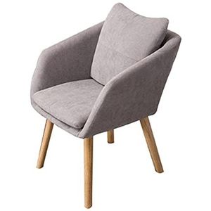 GEIRONV 1 Stuk Eiken Poten Moderne Eetkamerstoel,Flanel Bureaustoel 50×50×73cm Slaapkamer Balkon Woonkamer Studeerkamer Fauteuil Eetstoelen (Color : Gris, Size : 50x50x73cm)