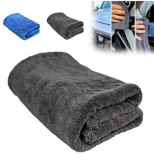 Dialed Drying Towel, Dialed Drying Towel 1600 Gsm, Microfiber Car Wash Drying Towel, 1600 Gsm Super Absorbent Detailing Cleaning Cloth, For Car Wash (60 * 160cm,Grey)