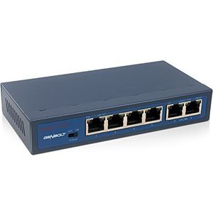 GENBOLT 6-Poorts PoE-Switch, Plug-and-Play, met Afgeschermde Connector