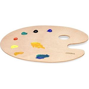 Artina Round Painting Pallet with Hole for Firm Hold 25cm x 30cm Classic Mixing Palett