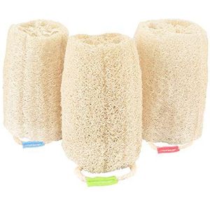 3 Pack Boerderij Natuurlijke Organische loofah Spons Huid Reiniging Huid Exfoliatie Baden en Terug Verzorging spa Body Douche Bladerdeeg Scrubber Lofa Loofa Luffa Loffa Dagelijkse Huidverzorging