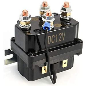 QWORK - 12V 250A Lierrelais - Zwart - Hoogwaardig Zilvergelegeerd Staal
