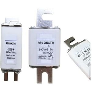 Snelwerkende vierkante zekering RS6-1 RS6-2 RS6-00 NGT1 NGT2 NGT00 690 25A RS6-00 (NGT00) (RS6-2(NGT2), 200A)